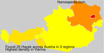 Surname Hayek in Austria