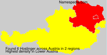 Surname Hoslinger in Austria