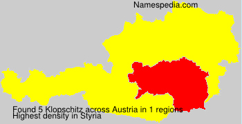 Surname Klopschitz in Austria