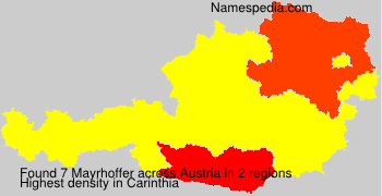 Surname Mayrhoffer in Austria
