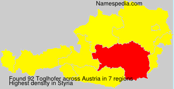 Surname Toglhofer in Austria