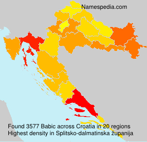Surname Babic in Croatia