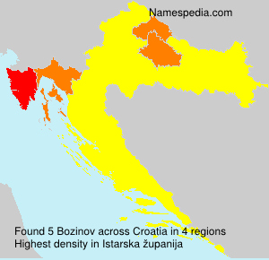 Surname Bozinov in Croatia