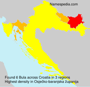 Surname Bula in Croatia