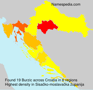 Surname Burzic in Croatia