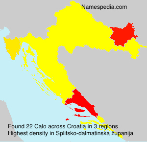 Surname Calo in Croatia