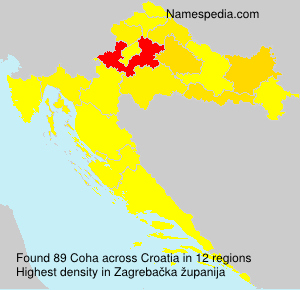Surname Coha in Croatia