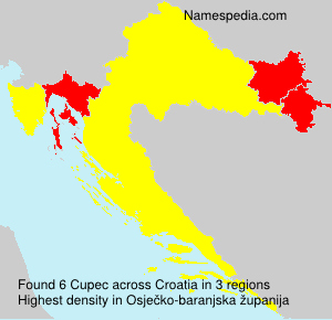 Surname Cupec in Croatia