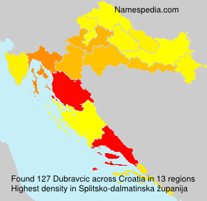 Surname Dubravcic in Croatia
