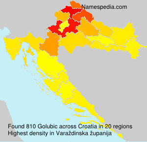 Surname Golubic in Croatia