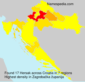 Surname Hersak in Croatia