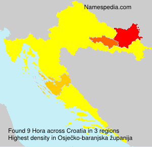 Surname Hora in Croatia