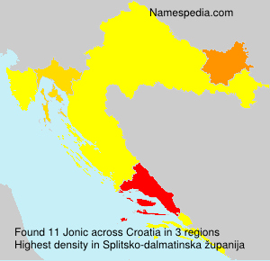 Surname Jonic in Croatia