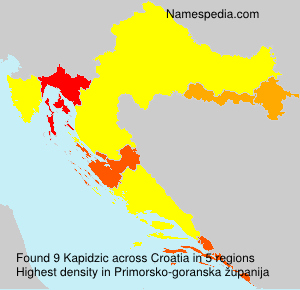 Surname Kapidzic in Croatia