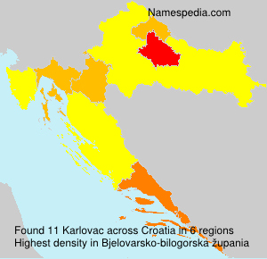 Surname Karlovac in Croatia
