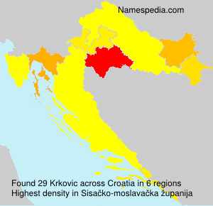 Surname Krkovic in Croatia