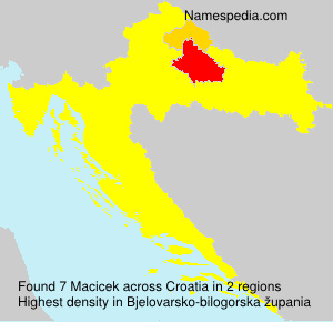 Surname Macicek in Croatia