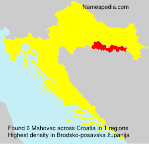 Surname Mahovac in Croatia