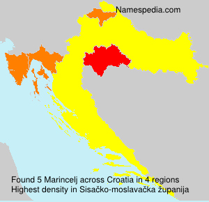 Surname Marincelj in Croatia