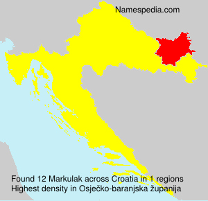 Surname Markulak in Croatia