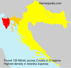Surname Milotic in Croatia