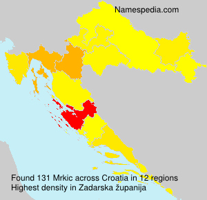 Surname Mrkic in Croatia