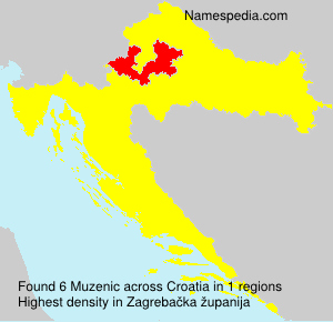Surname Muzenic in Croatia Surname Muzenic in Croatia