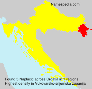 Surname Naplacic in Croatia