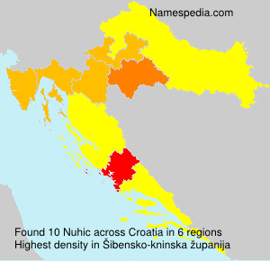 Surname Nuhic in Croatia