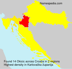 Surname Okicic in Croatia