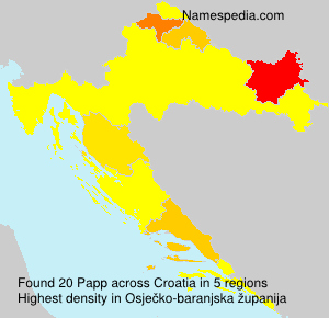 Surname Papp in Croatia