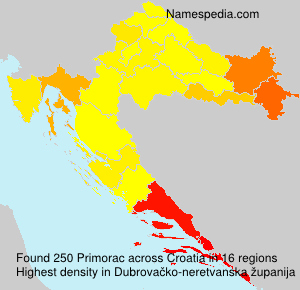Surname Primorac in Croatia