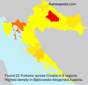 Surname Purkovic in Croatia