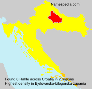 Surname Rahle in Croatia