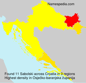 Surname Sabolski in Croatia Surname Sabolski in Croatia
