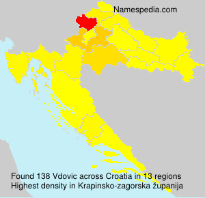 Surname Vdovic in Croatia