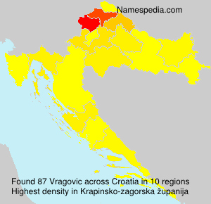 Surname Vragovic in Croatia