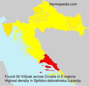 Surname Vrljicak in Croatia