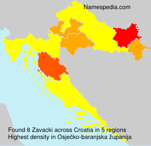 Surname Zavacki in Croatia Surname Zavacki in Croatia