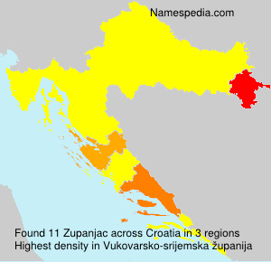 Surname Zupanjac in Croatia
