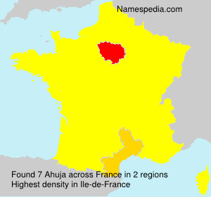 Surname Ahuja in France