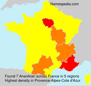 Surname Ananikian in France Surname Ananikian in France