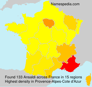 Surname Ansaldi in France
