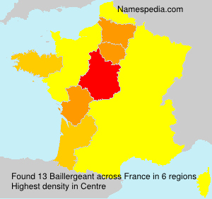 Surname Baillergeant in France Surname Baillergeant in France