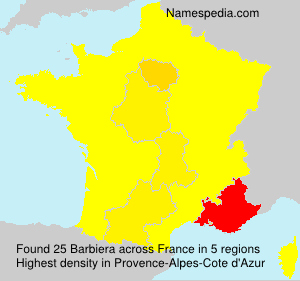 Surname Barbiera in France