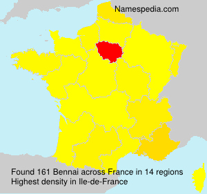 Surname Bennai in France