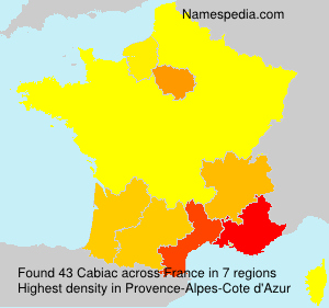 Surname Cabiac in France