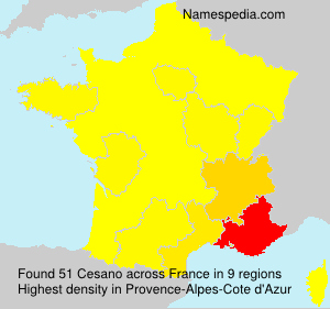 Surname Cesano in France