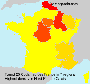 Surname Codan in France