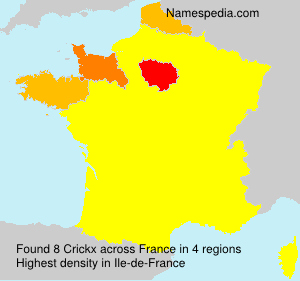 Surname Crickx in France Surname Crickx in France